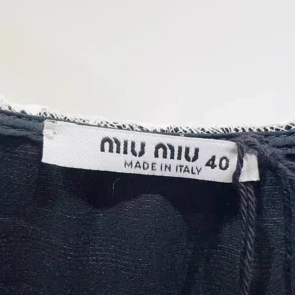 Authentic Miu Miu Black Dress with White Lace Accents - Picture 3 of 6